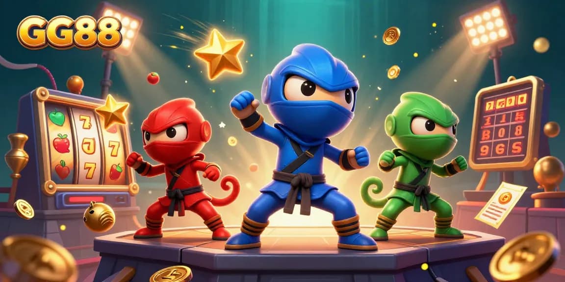 Experience dynamic gameplay at GG88 as chameleons showcase thrilling slot action amid casino elements.