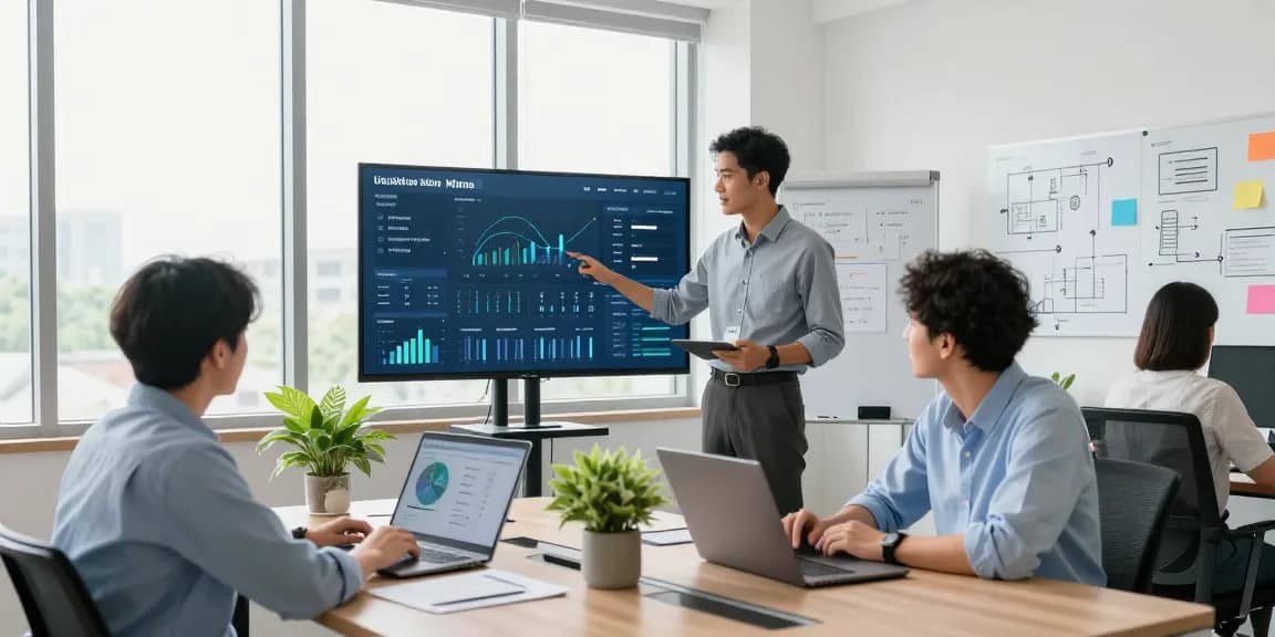Engaged team collaborating on business IT support solutions in a modern office.