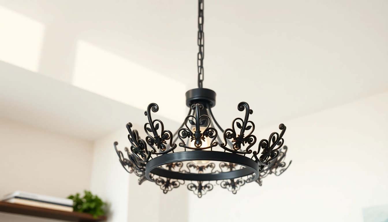 Illuminate your space with a stunning black and gold light fixture that exemplifies modern luxury.