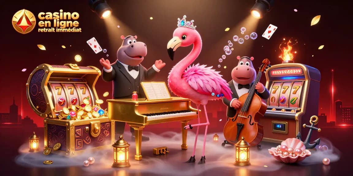 Plongez dans l'univers du casino en ligne retrait immédiat avec des personnages fascinants et des éléments ludiques.