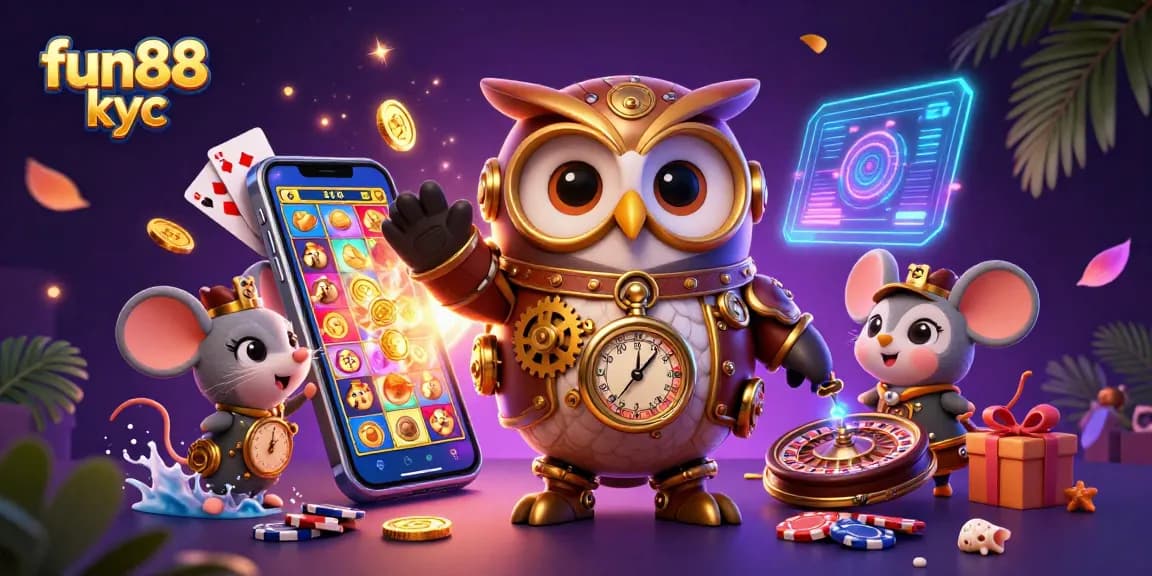 Cá cược tại fun88 kyc với các biểu tượng trò chơi hấp dẫn như slot, poker, và nhiều ưu đãi thú vị.