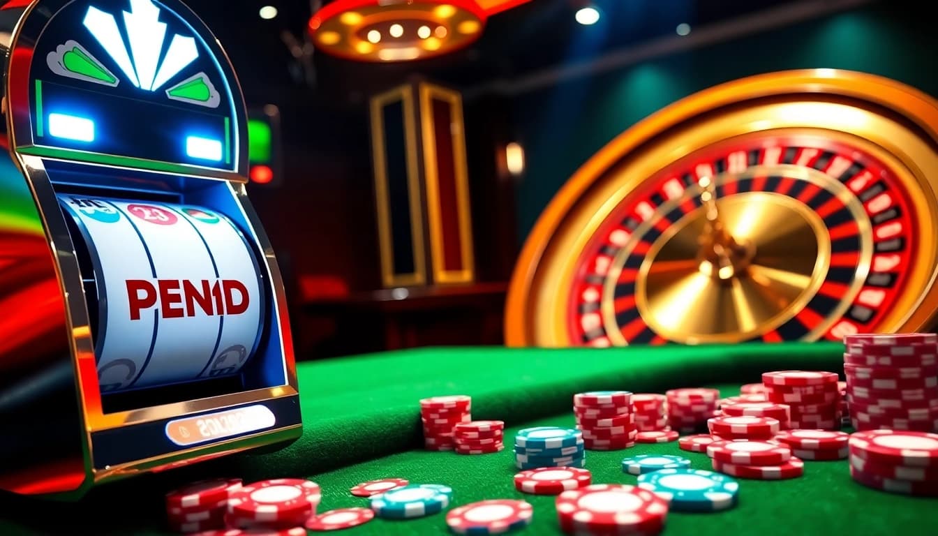 Experience pen4d alternatif gaming at a lively casino with slot machines and roulette wheels.