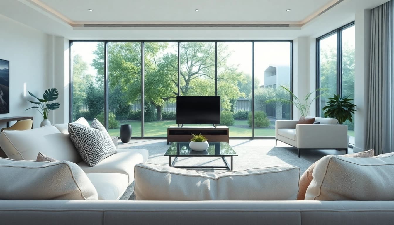 Experience Seamless Living in a serene, beautifully designed room with natural light and stylish decor.