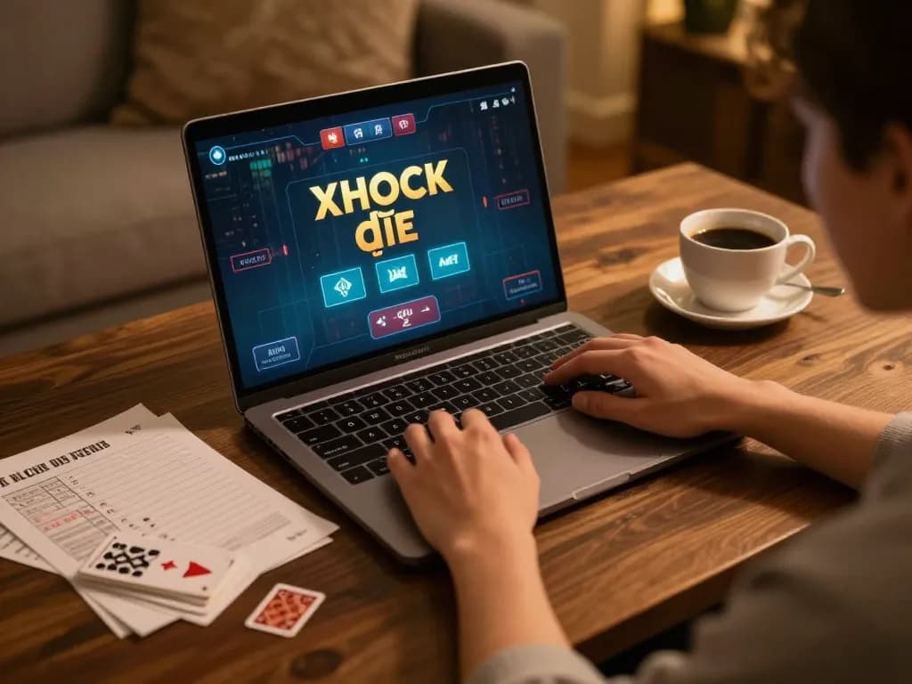 Xóc đĩa gameplay displayed on a laptop, highlighting strategic betting choices in an engaging online setup.
