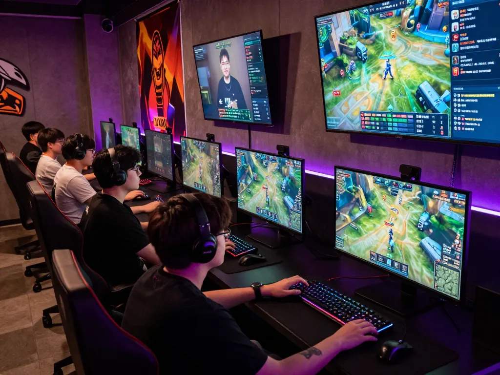 Exciting esports action featuring nổ hũ hubet88 with players immersed in competitive gameplay and vibrant atmosphere.