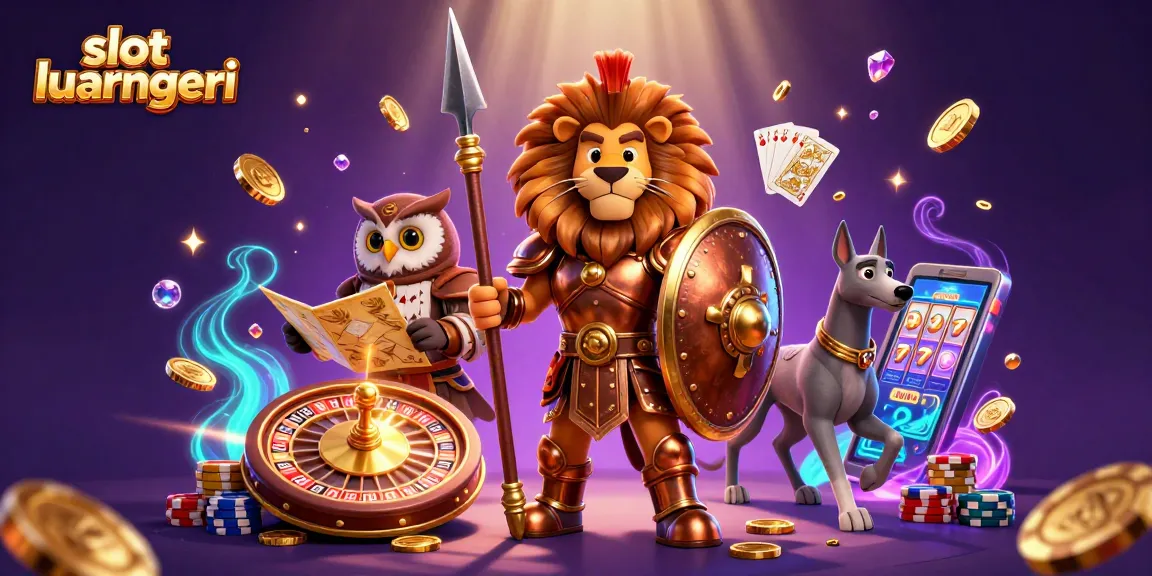 Experience the excitement of slot luar negeri with a vibrant 3D artistic casino scene.