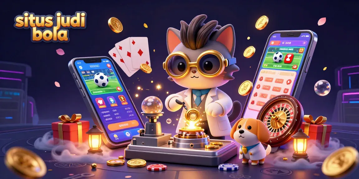 Experience exciting situs judi bola action with a mad scientist and loyal assistant in a dynamic sports betting lab.