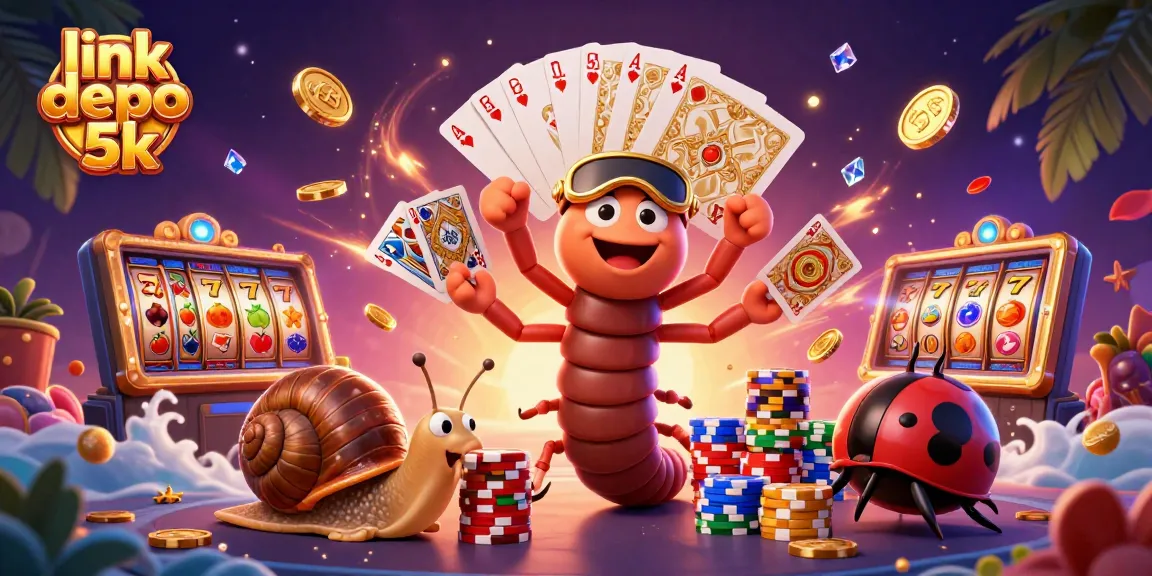 Experience the excitement of link depo 5k with an energetic 3D casino scene filled with action.