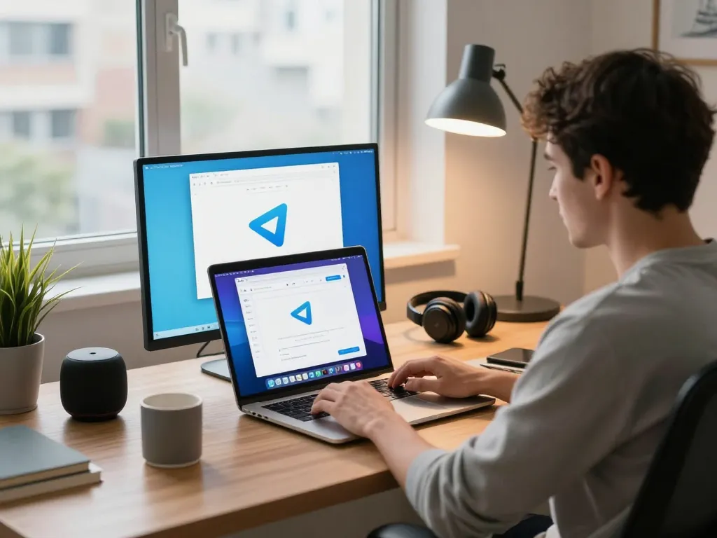 Engaging user experience with Telegram 电脑版 on MacBook Pro showcasing productivity tools and app interface.