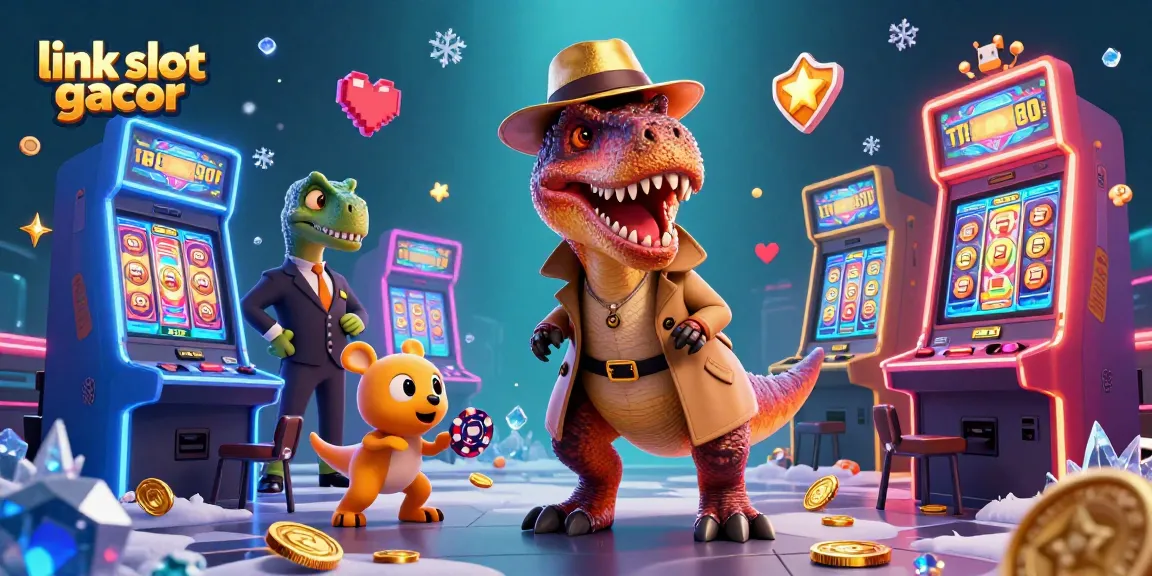 Experience the excitement of winning at link slot gacor with vibrant visuals, colorful characters, and dynamic slot machines.
