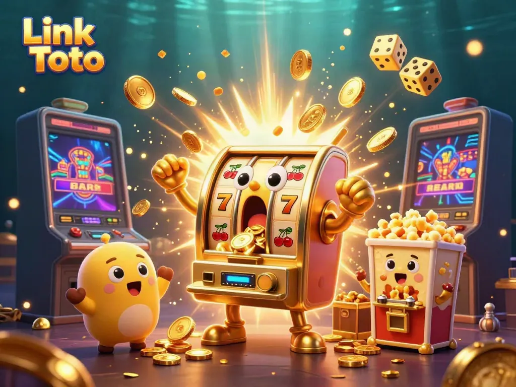 Slot Toto yang mengejutkan saat jackpot terjadi, mengucurkan koin, Link Toto membuat suasana kasino yang meriah.