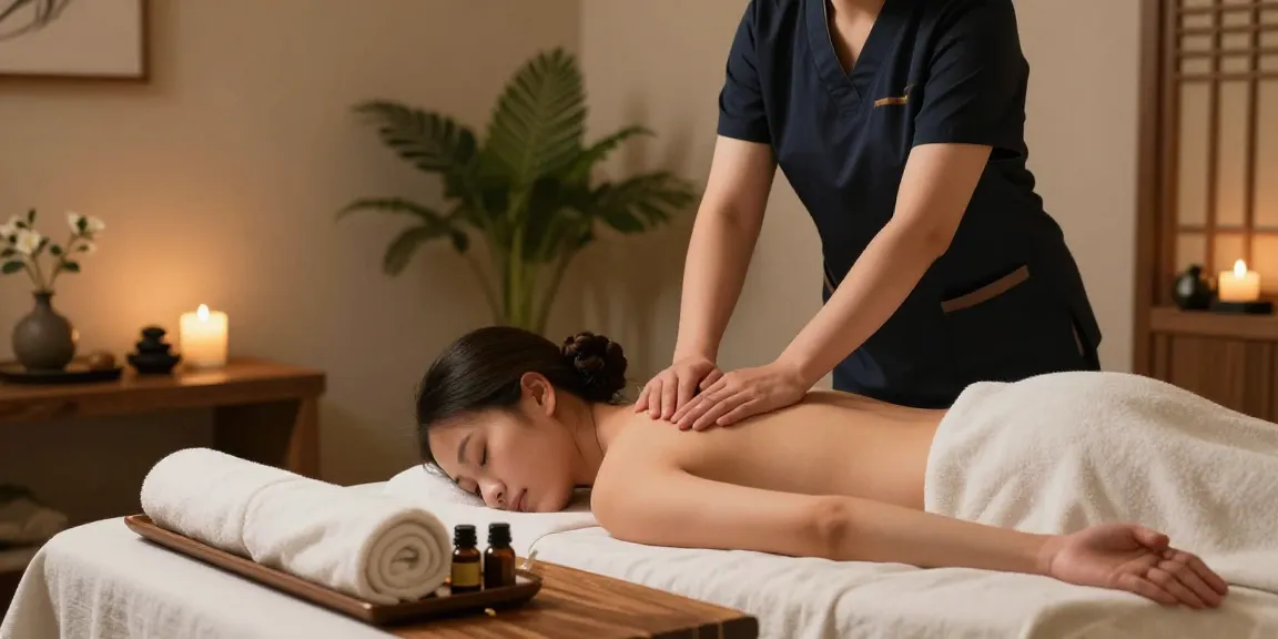 Relaxing Swedish massage scene at makangs.com spa, showcasing a professional therapist in a serene environment.