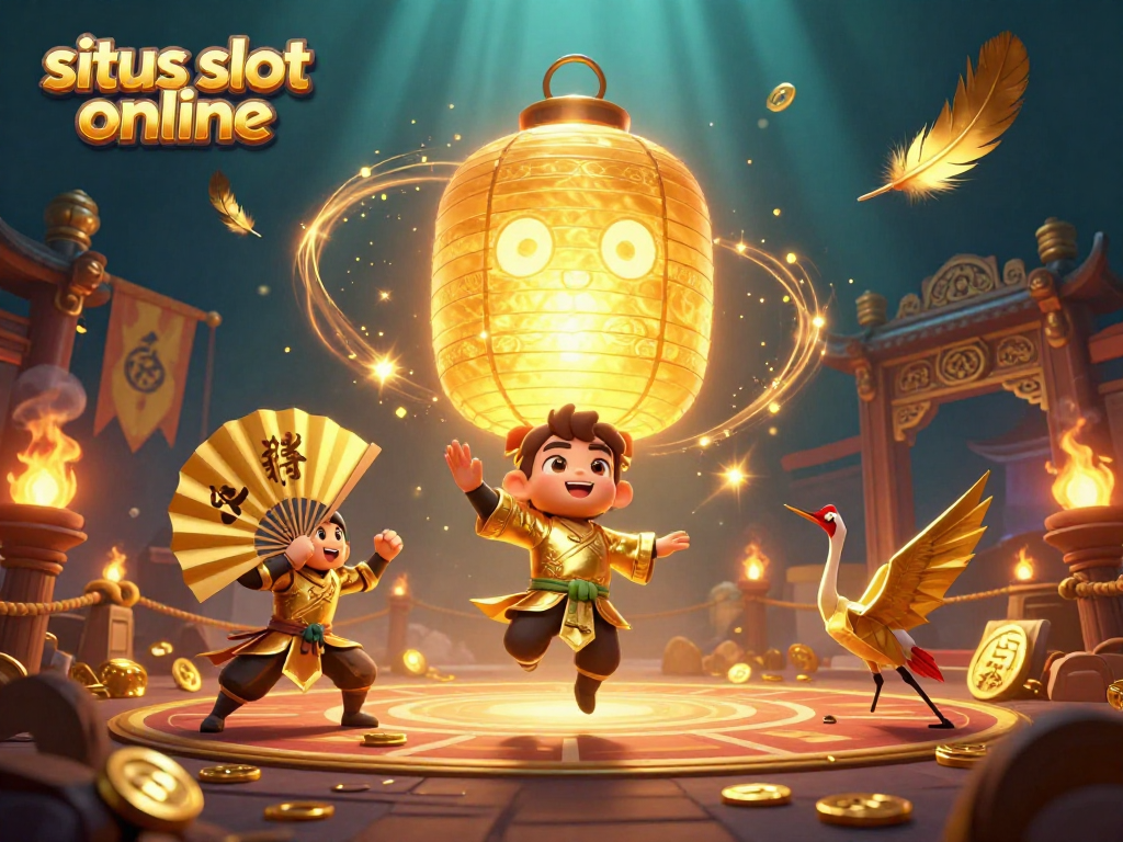 Nikmati permainan di situs slot online dengan lampion emas bertema kasino yang mengagumkan.