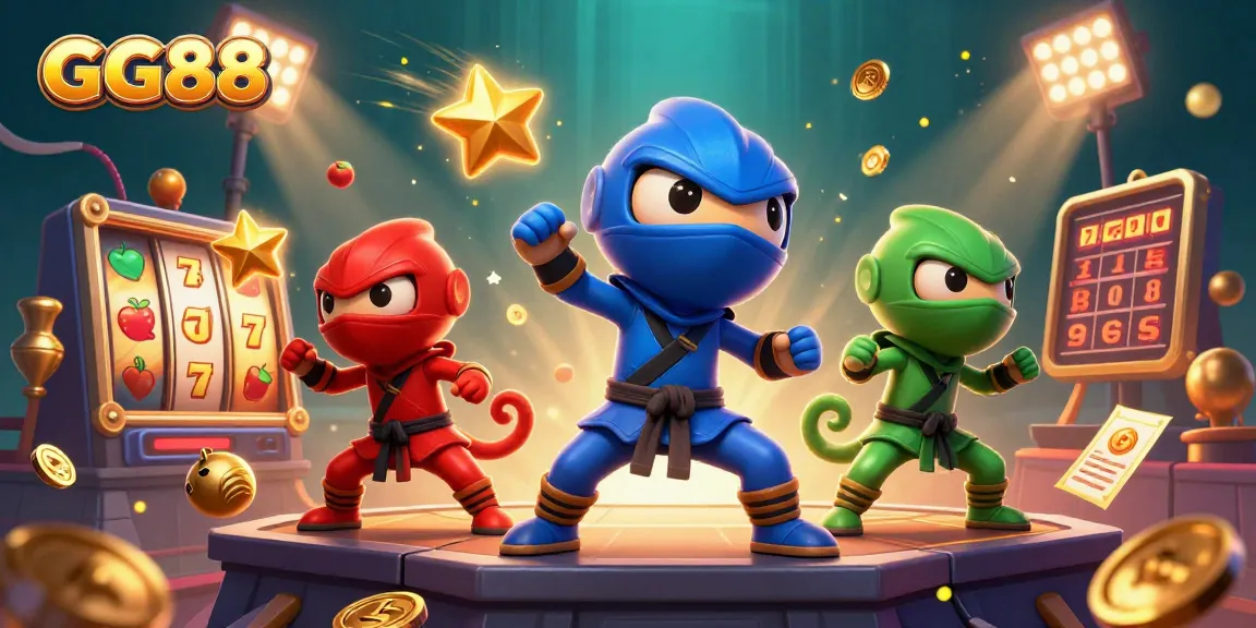 Experience dynamic gameplay at GG88 as chameleons showcase thrilling slot action amid casino elements.