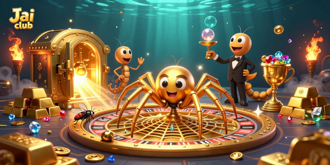 Engage in thrilling gameplay with Jai club featuring a golden roulette wheel and dynamic characters.