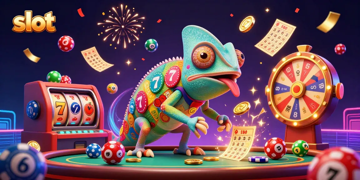 Spin winning slot reels in this vibrant 3D casino scene, blending elements of luck and excitement.