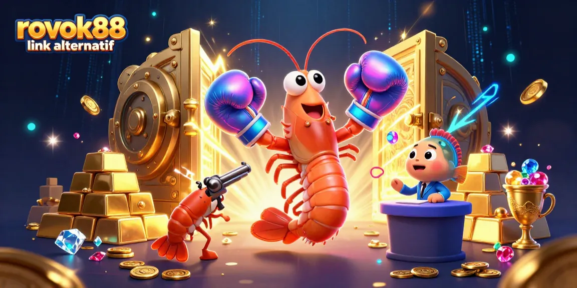 Boost your winnings with rokok88 link alternatif in a vibrant casino-themed scene featuring treasure and animated characters.