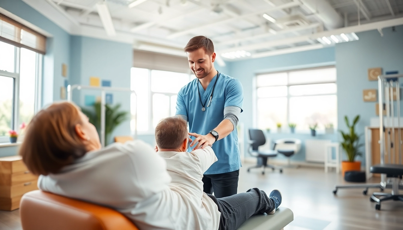 Engaged physiotherapy session in Edmonton, showcasing professional care for rehabilitation.