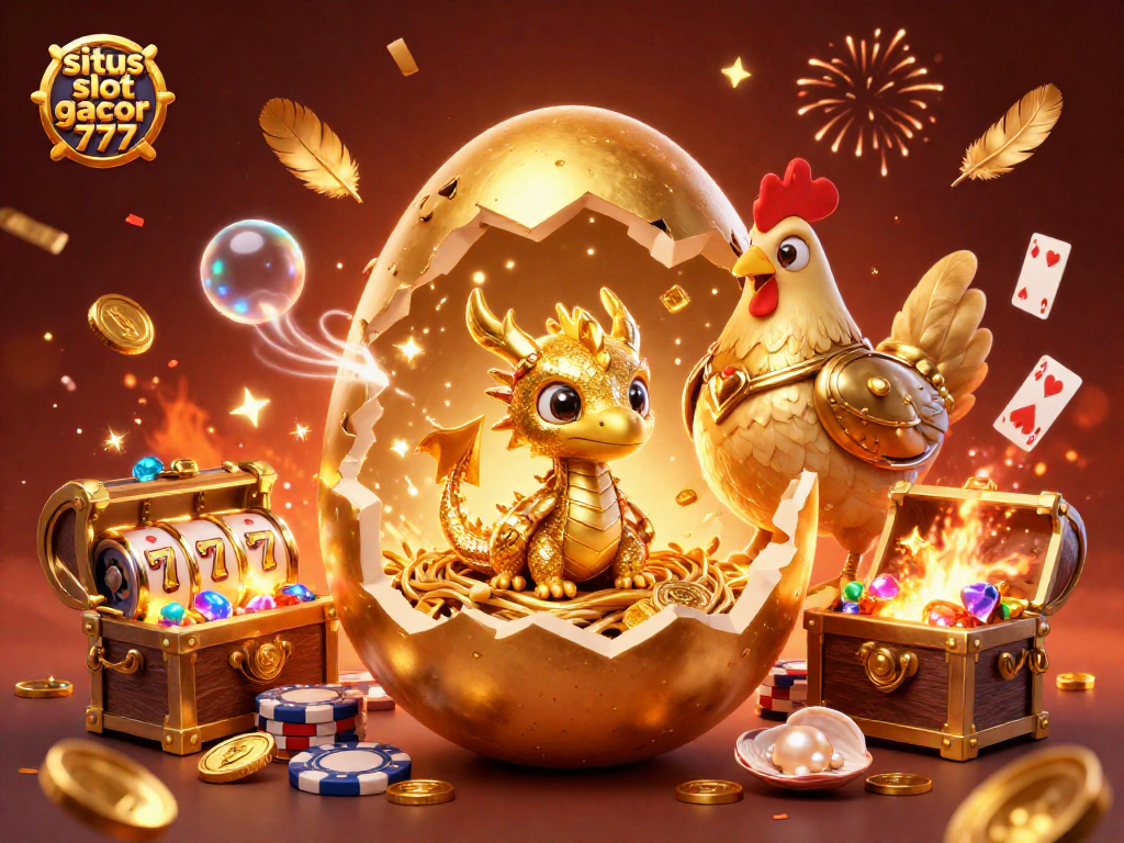 Spark winning experiences at situs slot gacor 777 with this vibrant scene of dragon treasures and slot games.