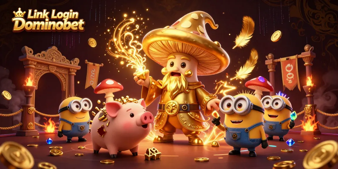 Experience thrilling gameplay with the Link Login Dominobet, featuring vibrant casino elements and magical characters.