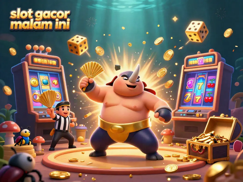 Melihat slot gacor malam ini dengan berkumpulnya karakter serangga dalam potret kasino yang meriah.