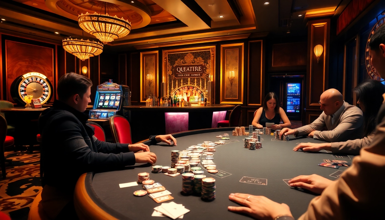 Engage in high-stakes poker at GG88, featuring a vibrant casino environment with chips and cards.