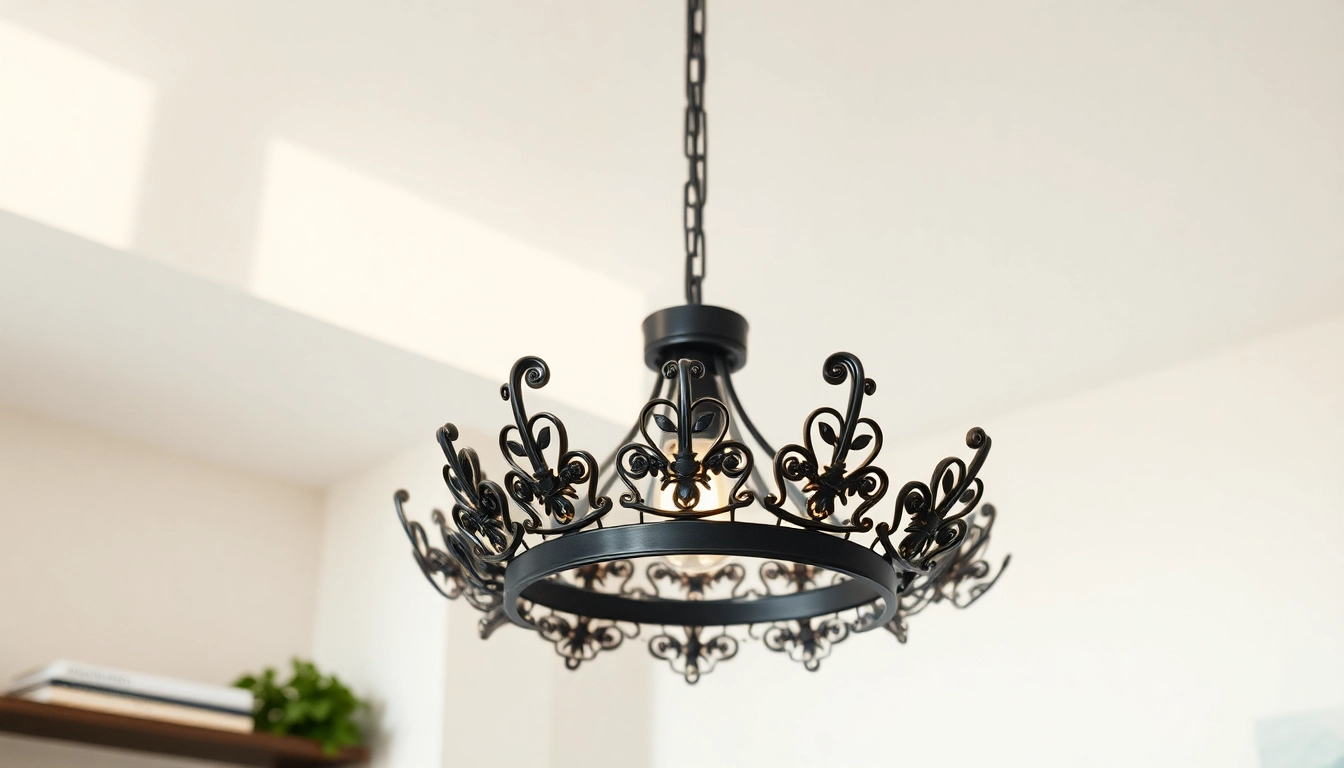 Illuminate your space with a stunning black and gold light fixture that exemplifies modern luxury.
