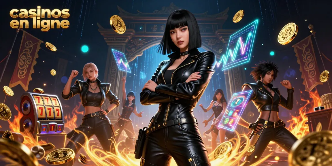 Découvrez des jeux passionnants dans des casinos en ligne avec une magnifique femme asiatique dans une illustration numérique dynamique.