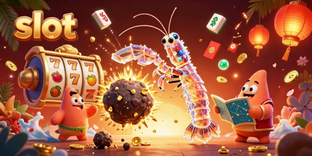 Experience the thrill of slot gaming with vibrant characters and dynamic elements.