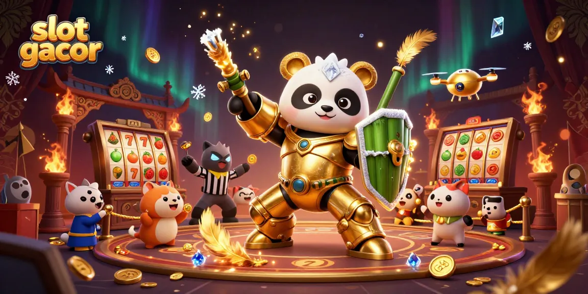 Spin the reels in the vibrant slot gacor arena with dynamic gambling action and colorful characters.