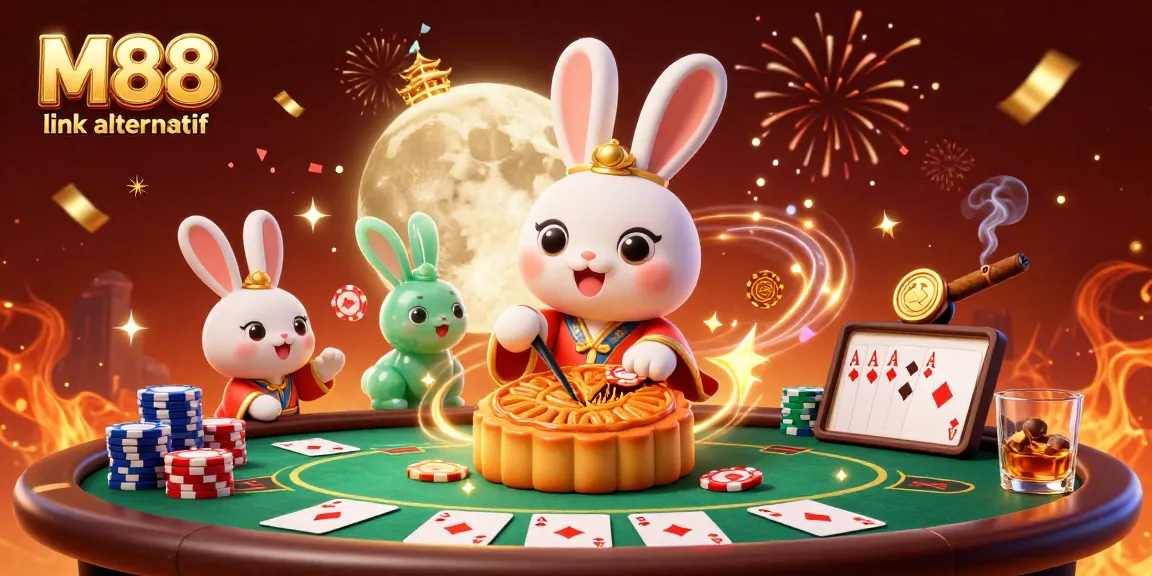 Experience thrill as M88 link alternatif reveals poker treasures with moon rabbit and jade companion.