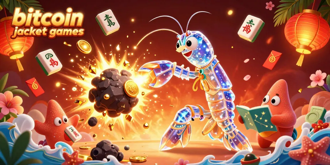 Engage with exciting bitcoin jackpot games featuring vibrant 3D characters and spinning slot reels in a dynamic casino scene.