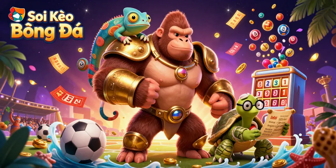Soi Kèo Bóng Đá offers thrilling sports betting insights with animated sporty elements and dynamic visuals.