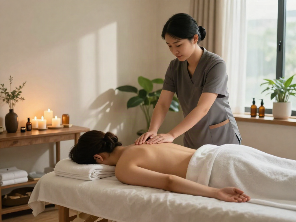 Experience 마포출장마사지 in a tranquil home spa setting with a professional therapist and calming ambiance.