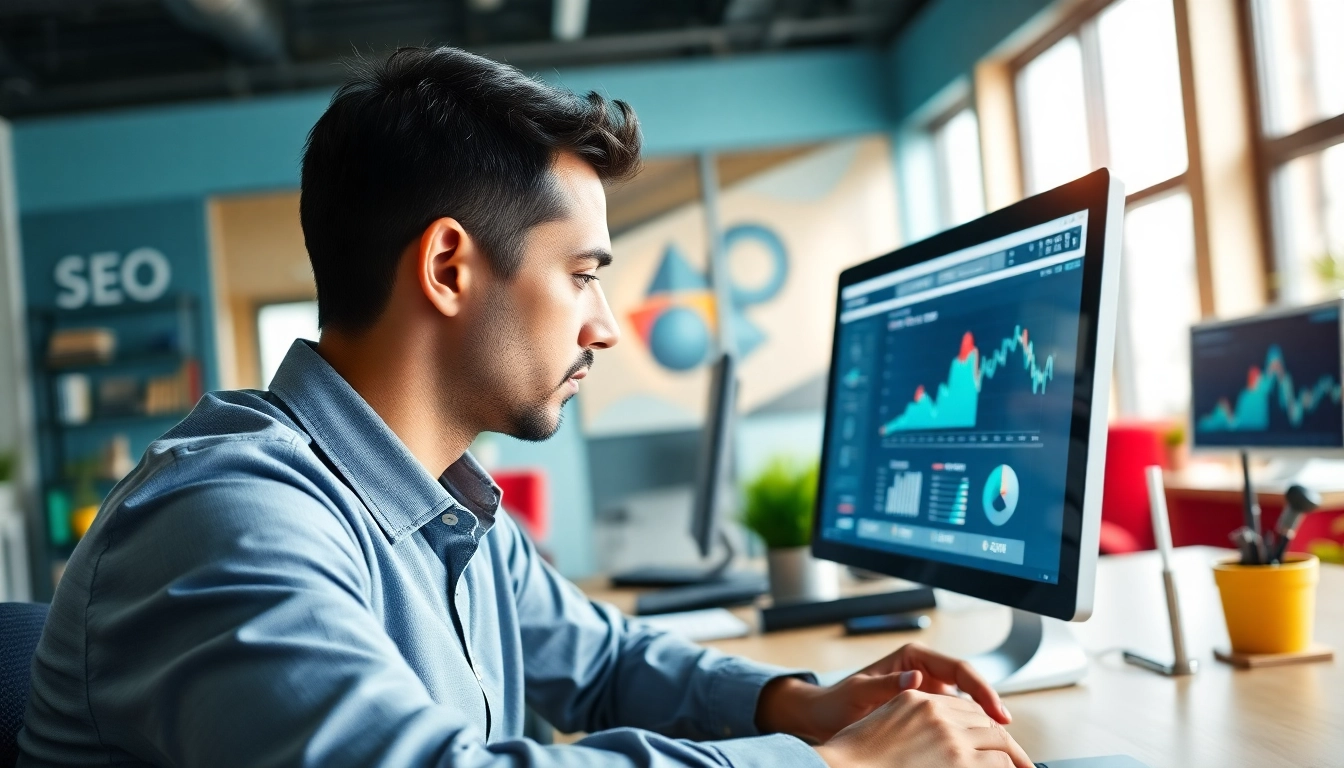SEO expert analyzing analytics data, enhancing Clearwater FL SEO strategies.