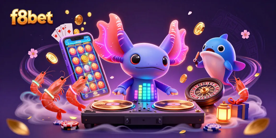 Experience the vibrant energy of f8bet with neon characters and rich gaming elements.
