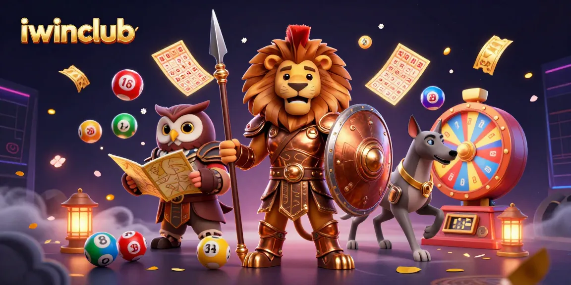Engage in thrilling lottery excitement with iwinclub's dynamic 3D illustration showcasing vibrant game elements.