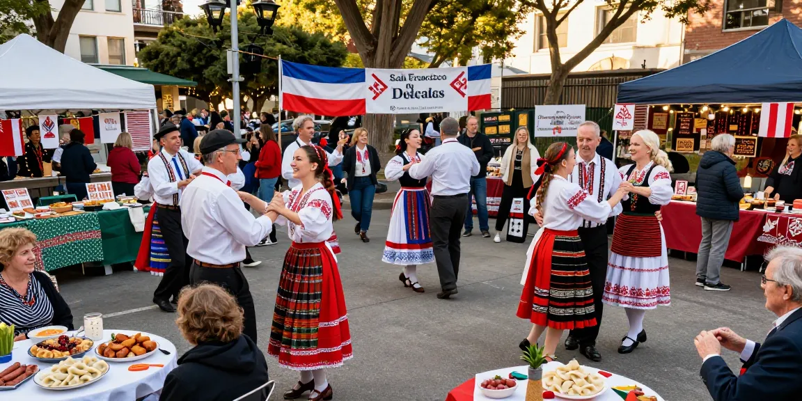Polish cultural festival in San Francisco connecting community members at https://www.sfpol.com/ with traditional dance and food.