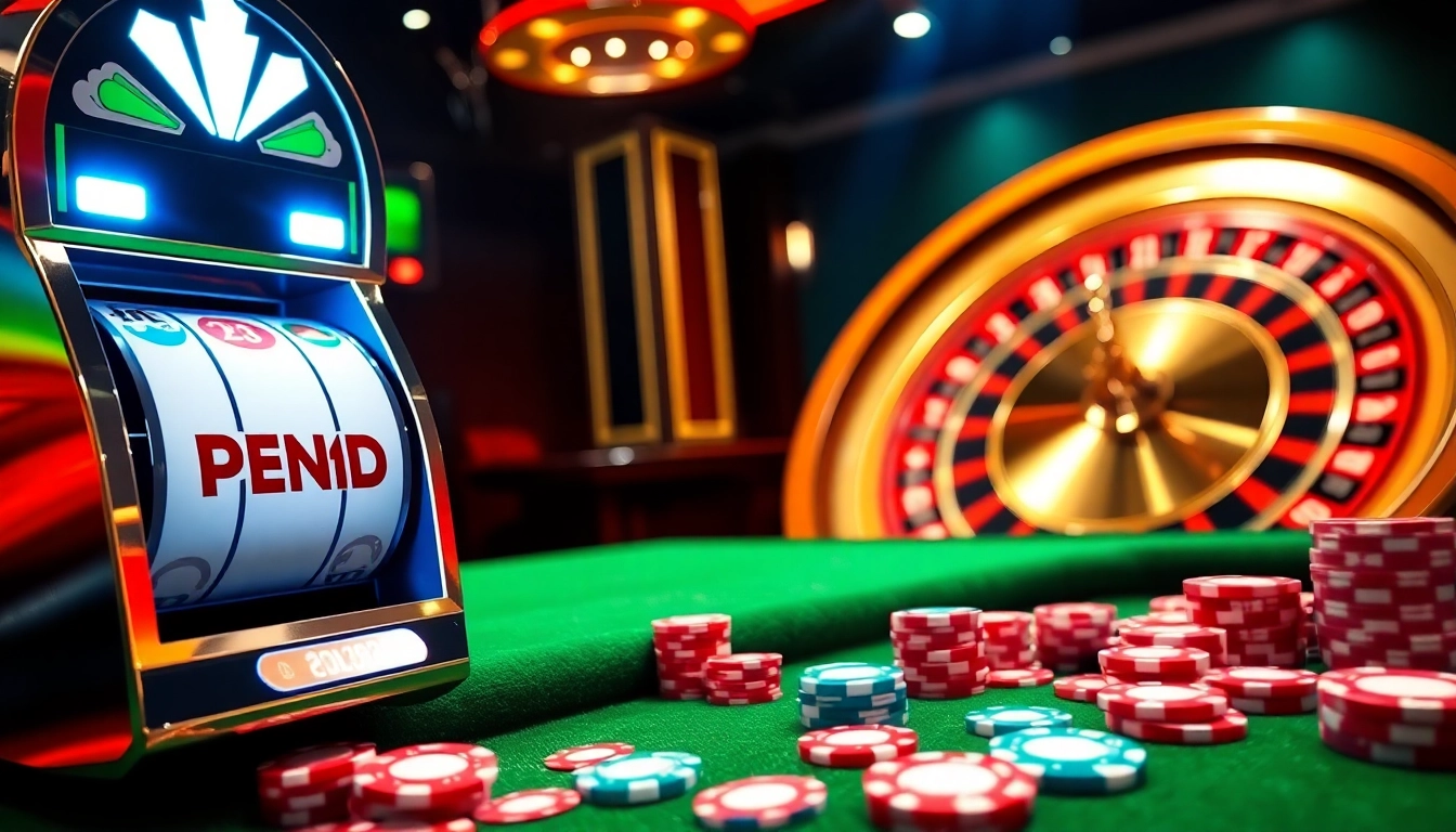 Experience pen4d alternatif gaming at a lively casino with slot machines and roulette wheels.