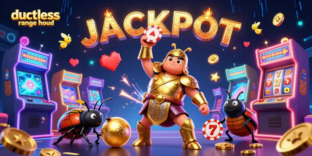 Experience the thrill of winning with a ductless range hood in a vibrant casino-themed digital art.