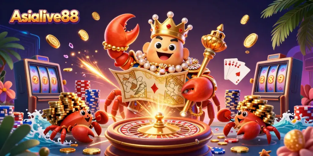 Experience thrilling casino action at Asialive88 with an exciting theme of gold, gems, and adventure