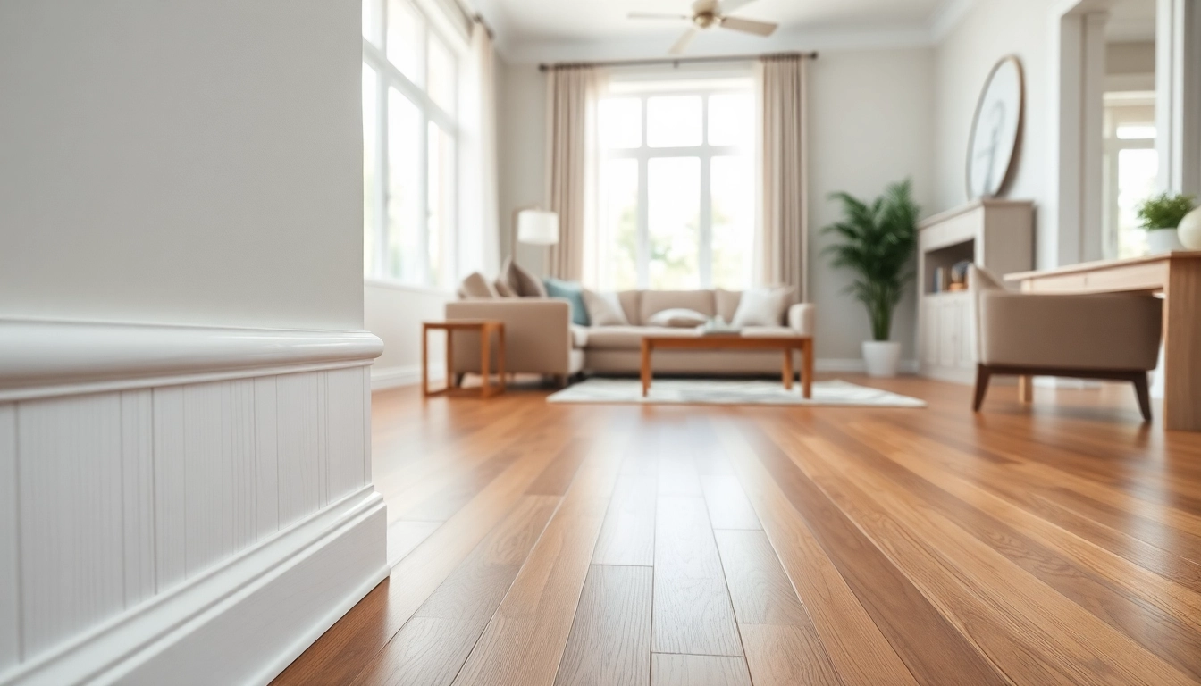 Enhance your space with beautiful baseboards featured in a modern living room setting.