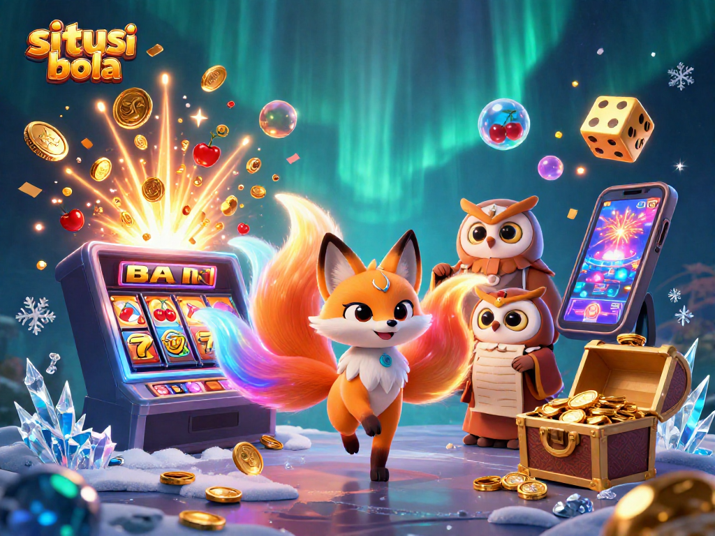 Engaging scene showcasing situs judi bola with vibrant characters and a dynamic casino atmosphere, featuring plentiful game elements.