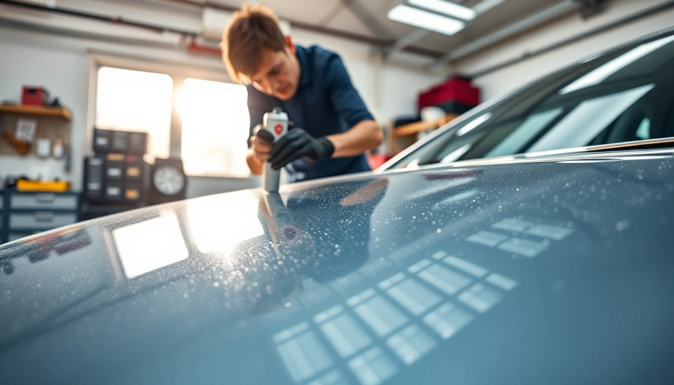 Applying salt protection ceramic coating enhances car surfaces for durability and shine.