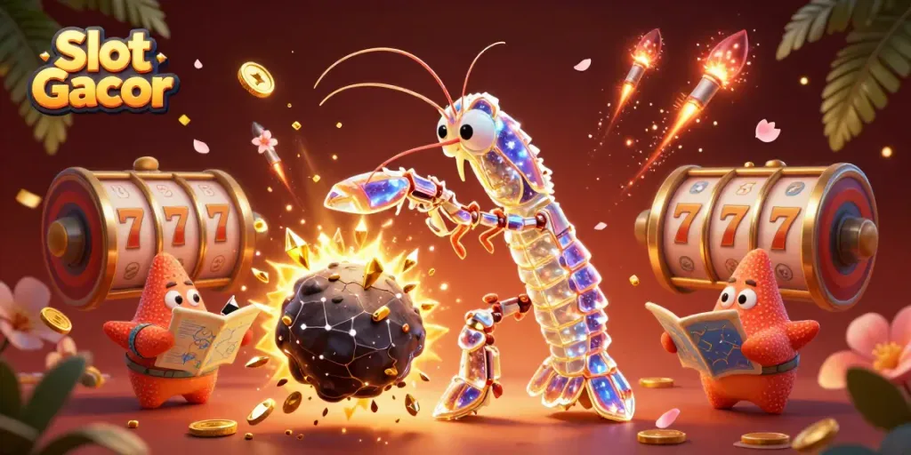 Mencoba keberuntungan di Slot Gacor dengan karakter samurai mantis dan perhiasan emas bergemerlapan.