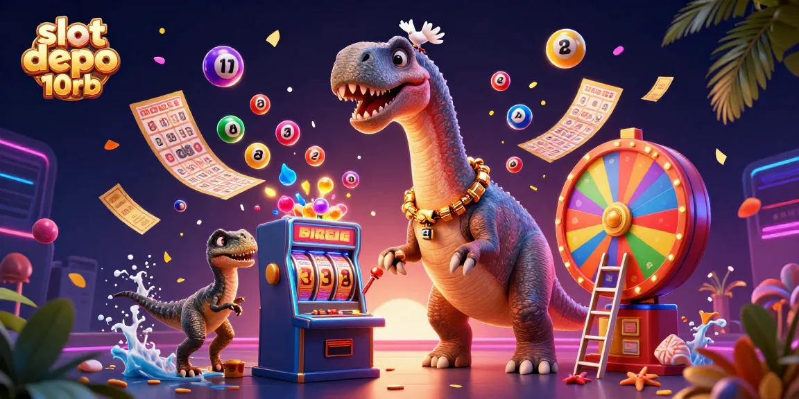 Engage with slot depo 10rb illustrated action featuring vibrant slot games and characters.
