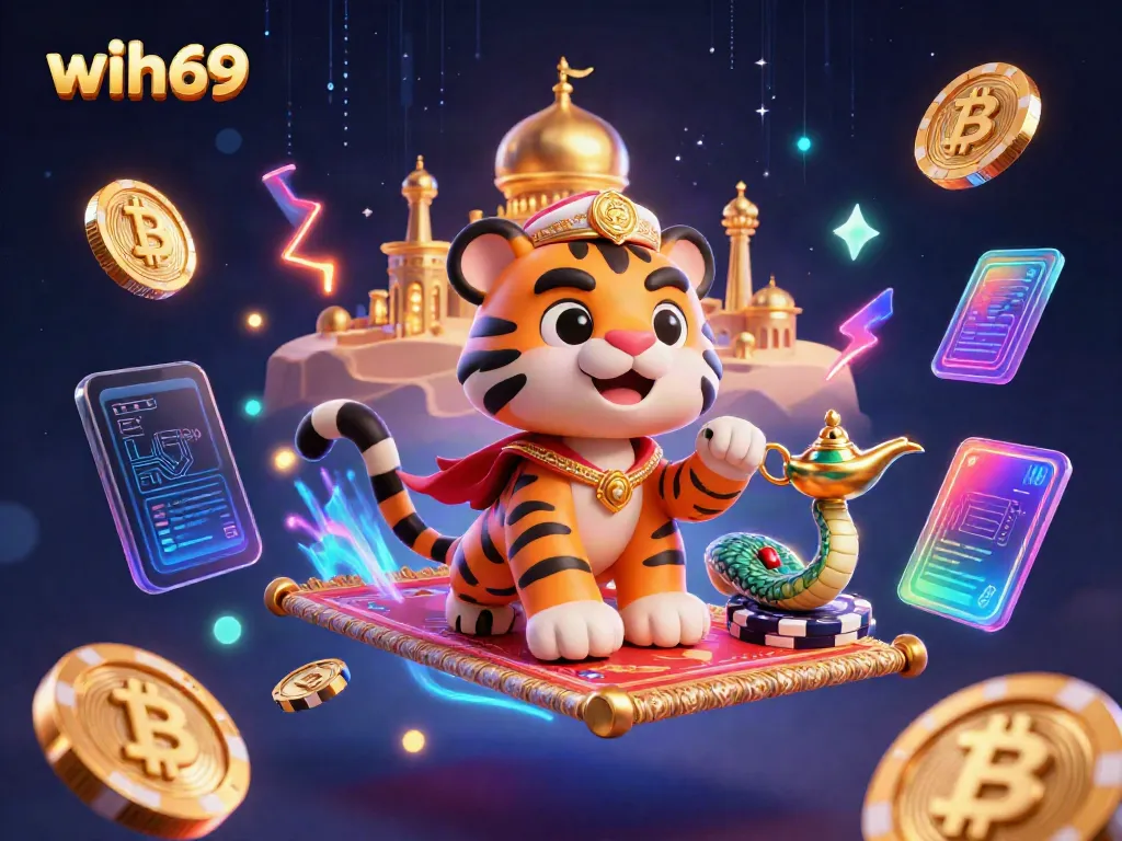 Permainan slot dengan akses stabil di wih69 menampilkan sultan dan jin dalam ilustrasi 3D yang menarik.