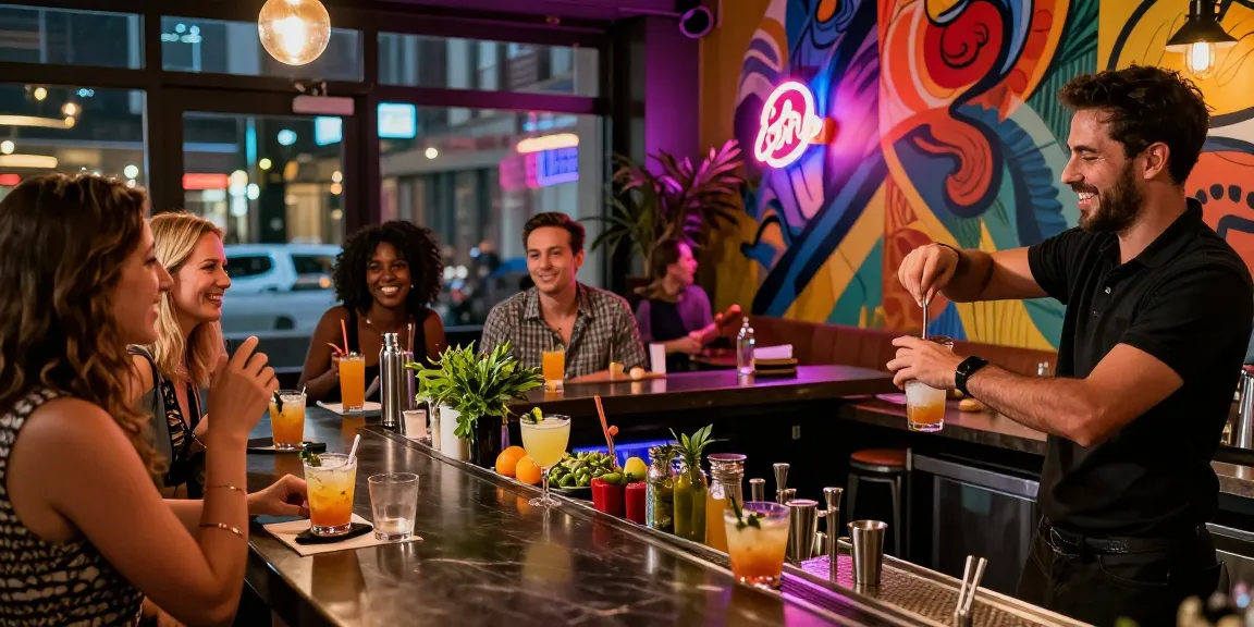 Enjoying vibrant nightlife at rokok88 bar with cocktails and laughter