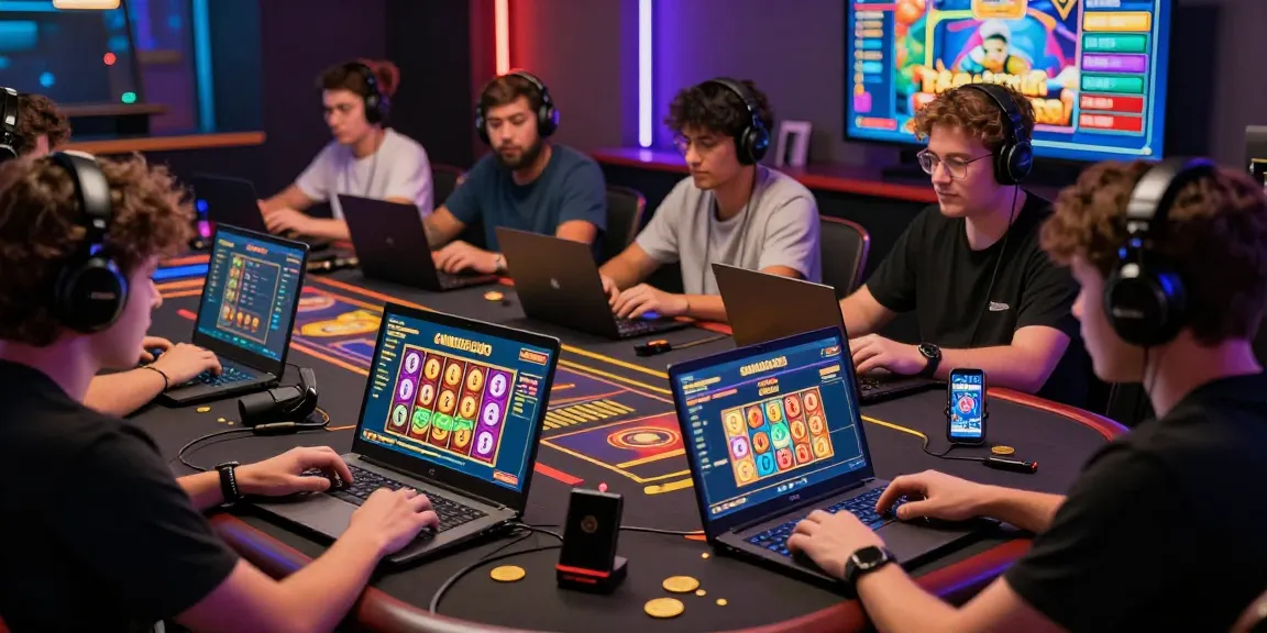Players enjoying diverse games on GARUDA303 platform with vibrant graphics and animated notifications
