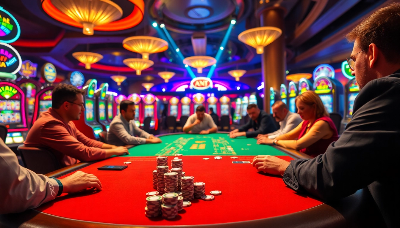 Menangkan daftar apk di meja poker kasino yang meriah dengan pemain aktif.